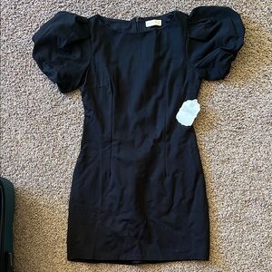 Altard State Mini Elegant Black Puff Sleeve Dress